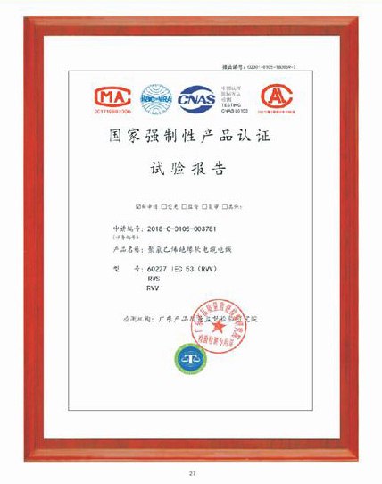 RVV/RVS電線檢驗報告01